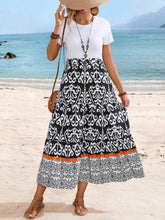 EMERY ROSE Women's Vacation Beach Printed Patchwork Skirt